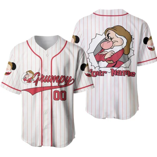 Personalized Grumpy Dwarf Snow White Baseball Jersey, Gift for Fan