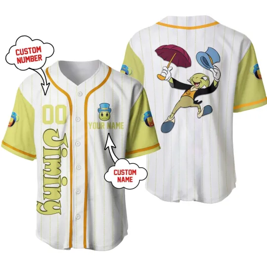 Discover Personalized Jiminy Cricket Talking Cricket Baseball Jersey, Gift for Fan