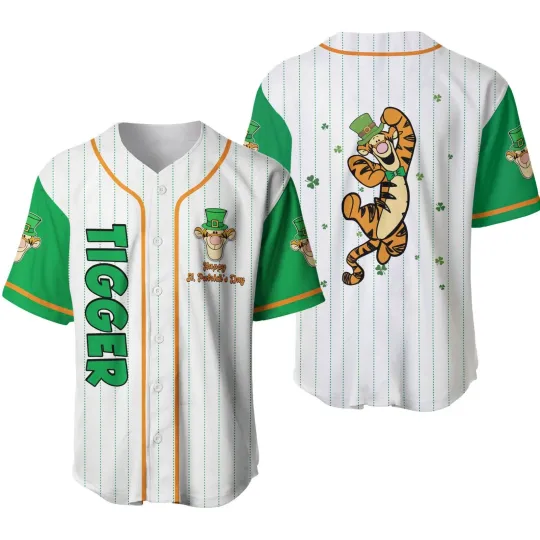 Discover Disney Tigger St. Patrick's Day Baseball Jersey, Gift for Fan