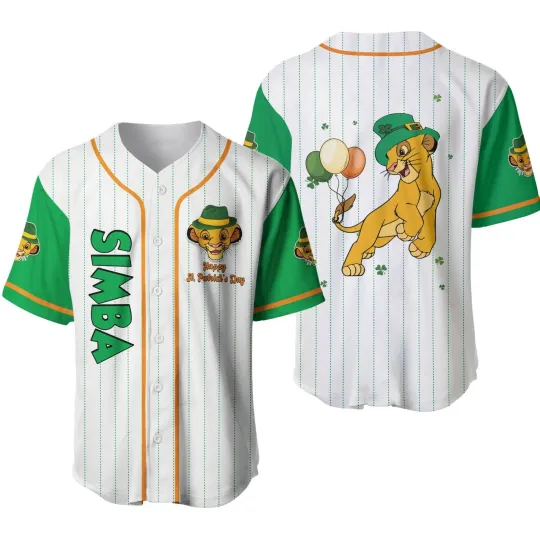 Discover Disney Simba St. Patrick's Day Baseball Jersey, Gift for Fan