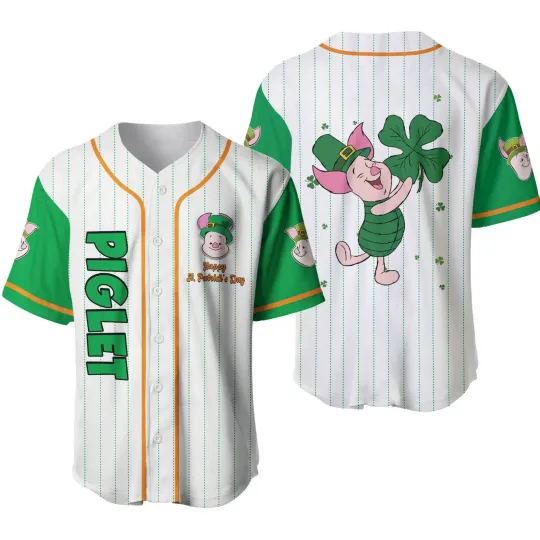 Discover Disney Piglet St. Patrick's Day Baseball Jersey, Gift for Fan