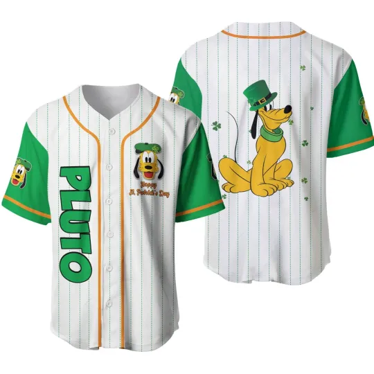 Discover Disney Pluto St. Patrick's Day Baseball Jersey, Gift for Fan