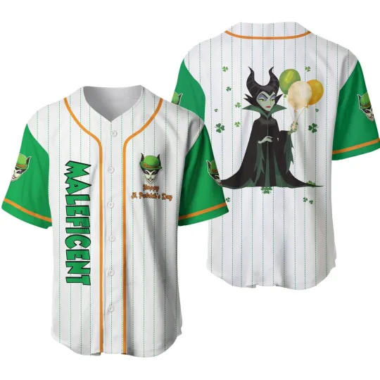 Discover Maleficent St. Patrick's Day Baseball Jersey, Gift for Fan