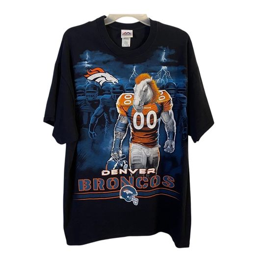 Discover Majestic Denver Broncos Vintage Football Graphic T-Shirt
