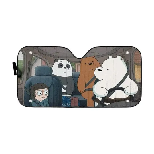 Discover 3D we bare bears 2025 Movie Custom Car Auto Sunshade