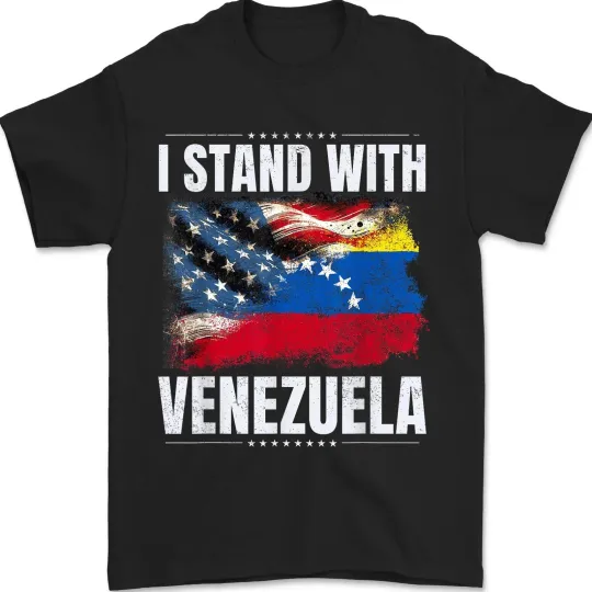 Discover I Stand with Venezuela Heart in Venezuela Venezuelan America Unisex T-Shirt