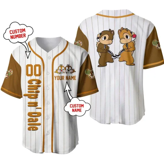 Discover Personalized Chip and Dale Rescue Rangers Baseball Jersey Unisex Adults S-5XL
