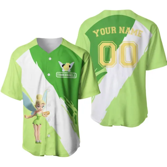 Discover Personalized Disney Tinker Bell Baseball Jersey Unisex Adults S-5XL Lovers Gift