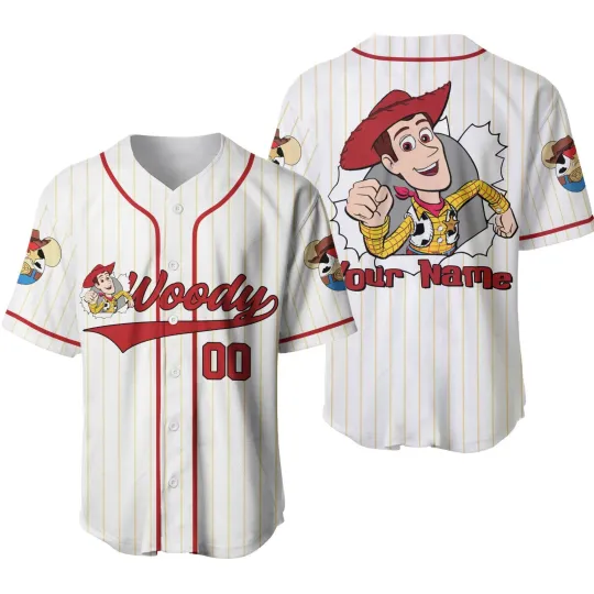 Discover Personalized Disney Sheriff Woody Toy Story Baseball Jersey Unisex Adults S-5XL