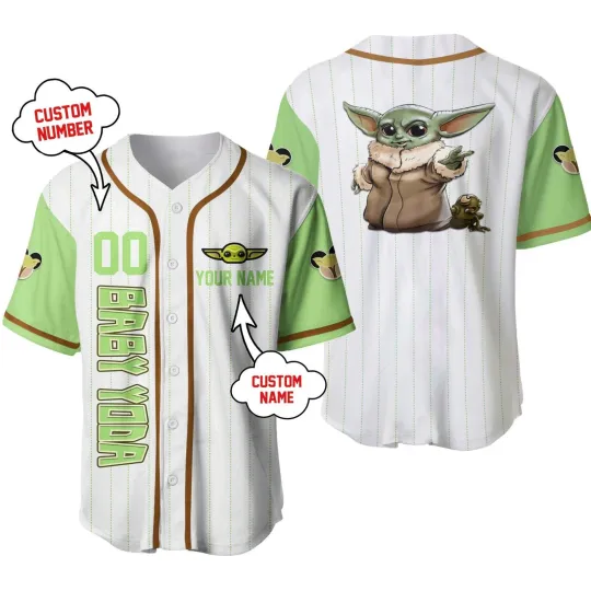 Discover Personalized Yoda Grogu Star Wars Baseball Jersey Unisex Adult S-5XL Lovers Gift