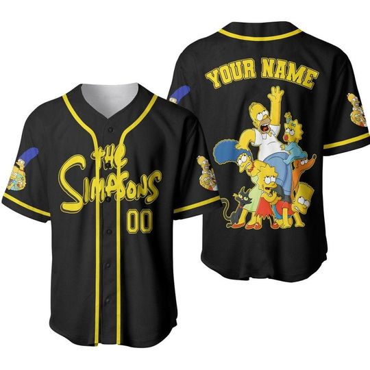 Discover Personalized Simpson Family Baseball Jersey, Custom Simpson Shirt, Simpson Lover Gift for Men and Women