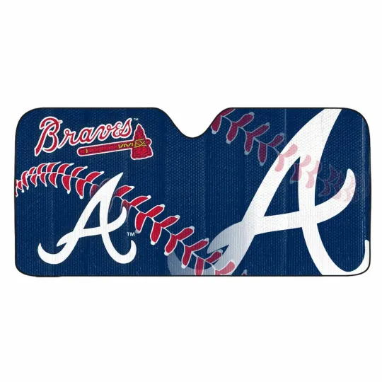 Discover Fanmats 28525 MLB Atlanta Braves Windshield Sun Auto Shade 59" x 29.5"