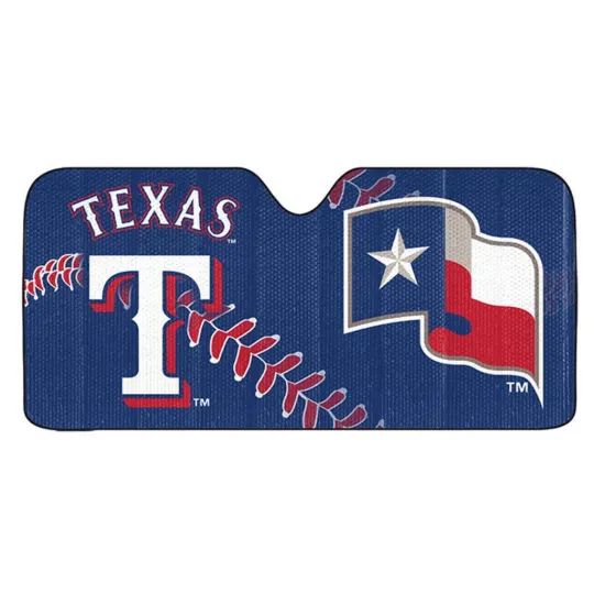 Discover Texas Rangers Auto Sun Shade [NEW] MLB Car Window Reflective Cover 59x27
