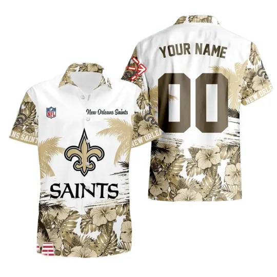 Discover Customized New Orleans Football Team Saintss Hawaiian Button Down Shirt Unisex Adults