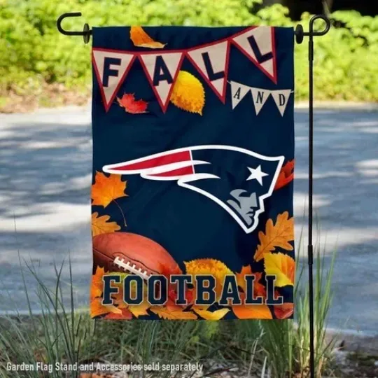 New England Patriots Fall Football Leaves Decorative Flag Graden Flag