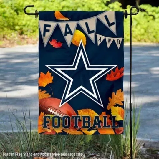 Discover Cowboys Fall Football Leaves Decorative Flag Graden Flag