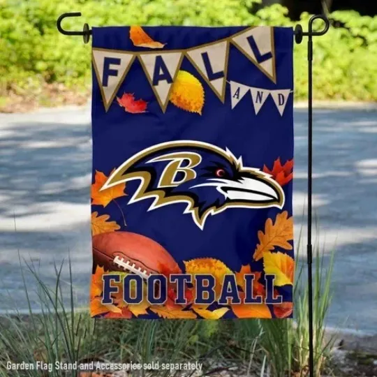 Discover Raven Fall Football Leaves Decorative Flag Graden Flag