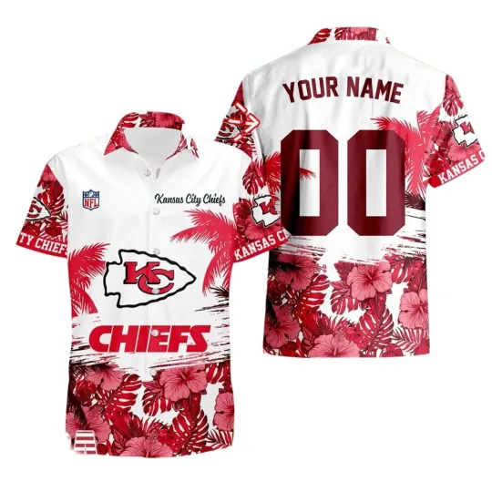 Discover Customized Kansas City Football Team Chiefss Hawaiian Button Down Shirt Unisex Adults
