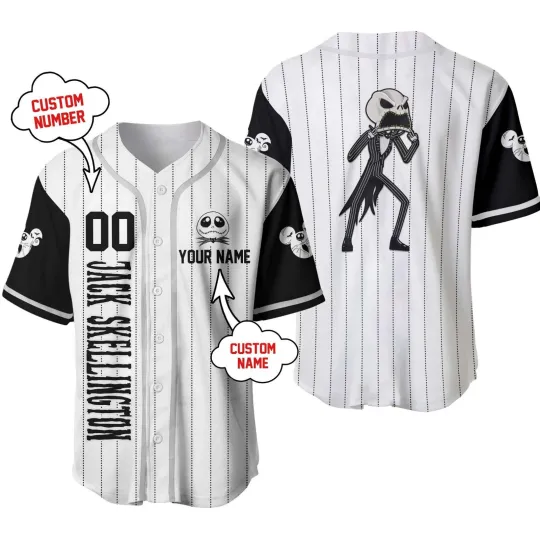 Discover Personalized Jack Skellington The Nightmare Baseball Jersey, Gift for Fan