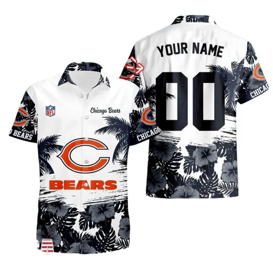 Discover Customized Chicago Football Team Bearss Hawaiian Button Down Shirt Unisex Adults