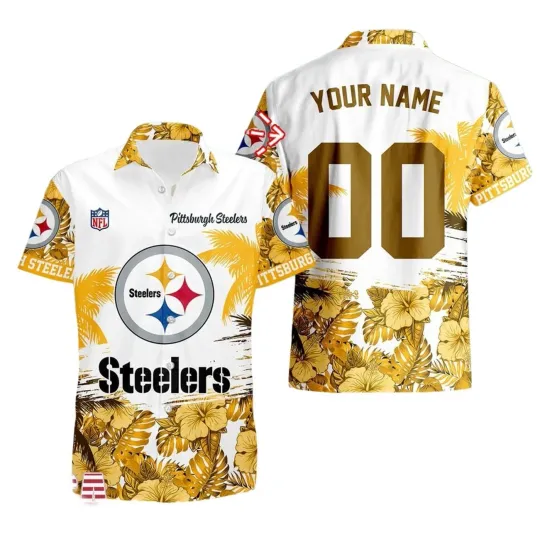 Discover Customized Pittsburgh Football Team Steelerss Hawaiian Button Down Shirt Unisex Adults