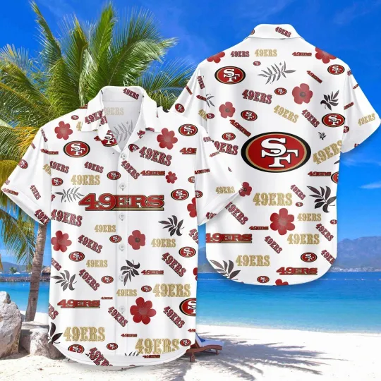 Discover San Francisco Football Team 49erss Hawaiian Button Down Shirt Unisex Adults