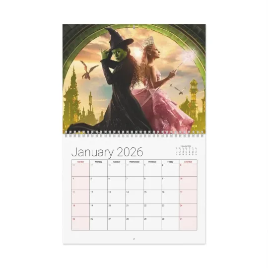 Discover Wicked 2026 Wall Calendar - Home Decor, Movie Fan Gifts, Monthly