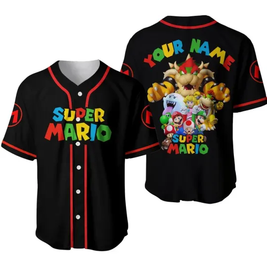 Discover Personalized Mario Baseball Jersey, Mario Jersey Shirt, Gift For Fan