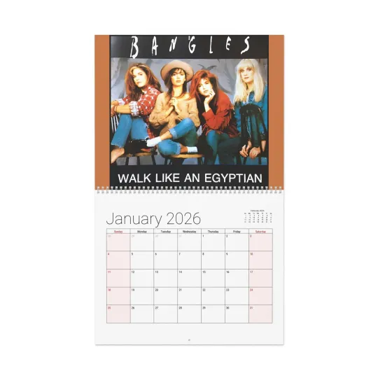 Discover Bangles 2026 Wall Calendar - Home Decor, Music Fan Gifts, Monthly