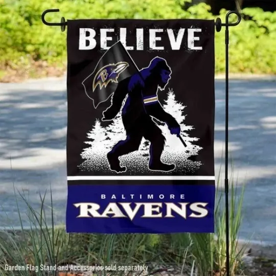 Baltimore Ravens Bigfoot Sasquatch Believe Flag Graden Flag