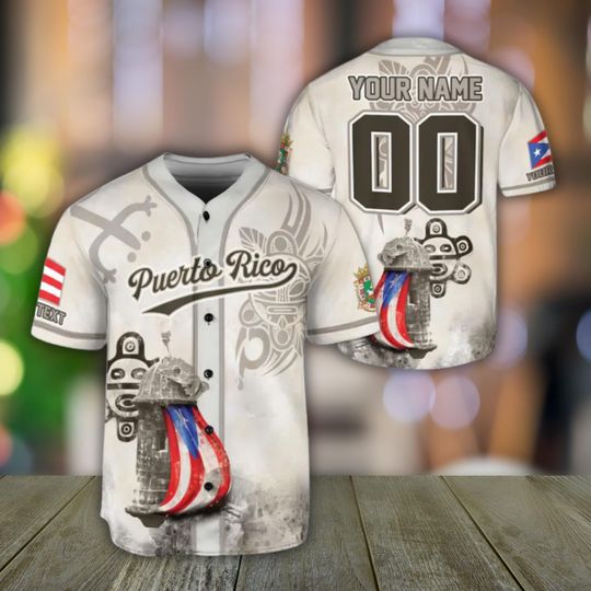 Discover Puerto Rico Baseball Jersey Custom Name & Number National Flag Shirt