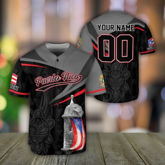 Discover Puerto Rico Baseball Jersey Custom Name & Number Flag Team Shirt