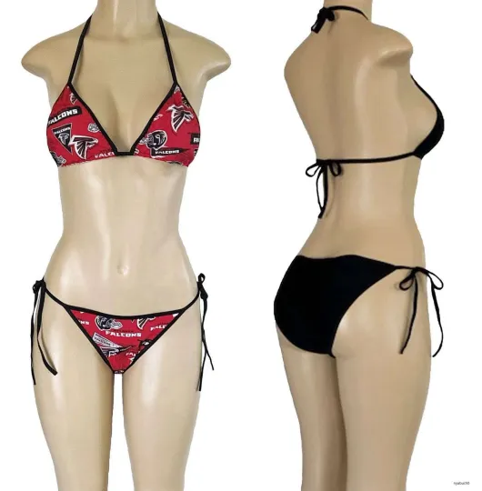 Atlanta Falcons String Bikini Set, Two Piece Swimsuit Beachwear Sexy Bikini