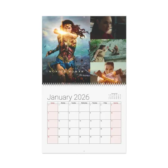 Discover Wonder Woman 2026 Wall Calendar - Home Decor, Monthly, Classic Superhero Movie
