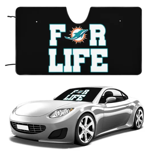 Discover Miami Dolphins Car Windshield Sunshade For Life Car Front Window Black Sunshade
