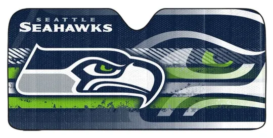 Discover Seattle Seahawks Auto Sun Shade - 59"x27"