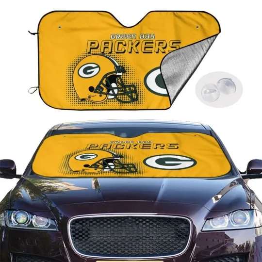 Discover Green Bay Packers Car Windshield Sunshade Helmet Style Car Sunshade Heatproof