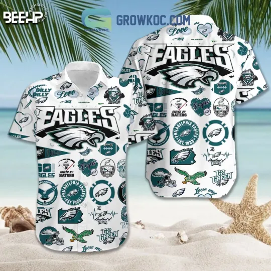 Discover Philadelphia Football Team Eagless Hawaiian Button Down Shirt Unisex Adults