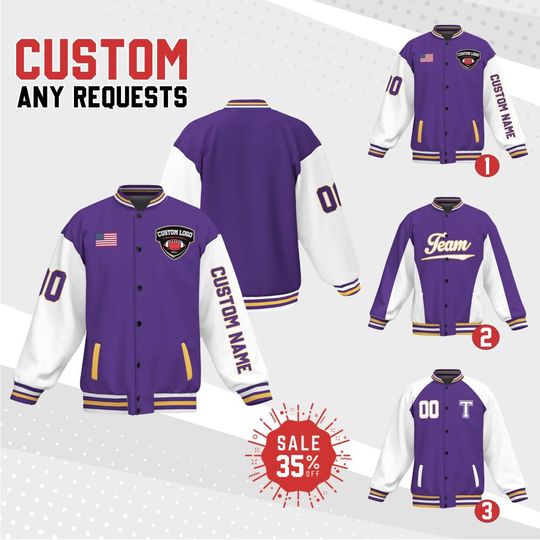Discover Custom Varsity Jacket Team Viking Football for Men Women Youth, Personalize Name & Number and logo, Letterman Bomber Jacket for Football Fan