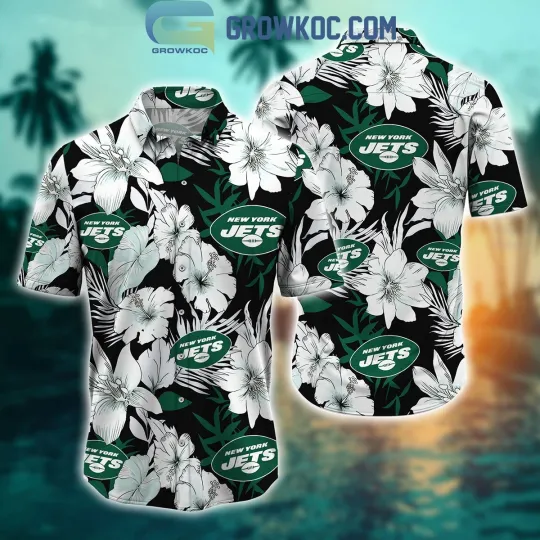 Discover New York Football Team Jetss Hawaiian Button Down Shirt Unisex Adults
