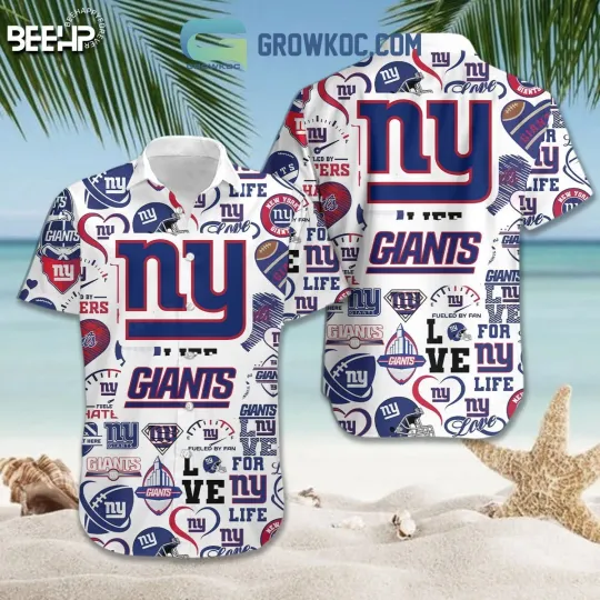 Discover New York Football Team Giantss Hawaiian Button Down Shirt Unisex Adults