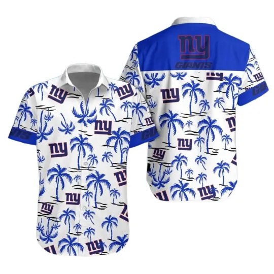 Discover New York Football Team Giantss Hawaiian Button Down Shirt Unisex Adults
