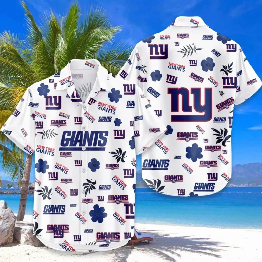 Discover New York Football Team Giantss Hawaiian Button Down Shirt Unisex Adults