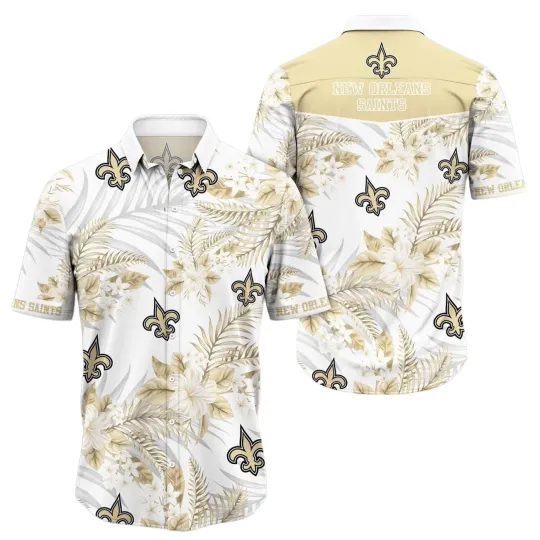 Discover New Orleans Football Team Saintss Hawaiian Button Down Shirt Unisex Adults