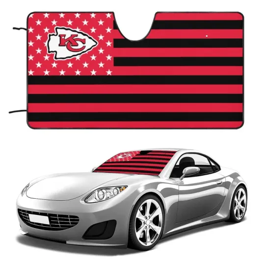 Discover Kansas City Chiefs Car Windshield Sunshade Front Window Windshield Protection