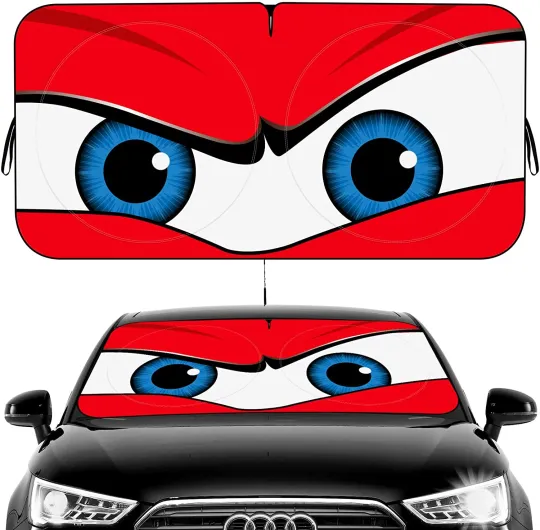 Discover Car Windshield Sun ShadeCar Sun Shade Funny Car Eyes Sun Visor for Car Windsh...