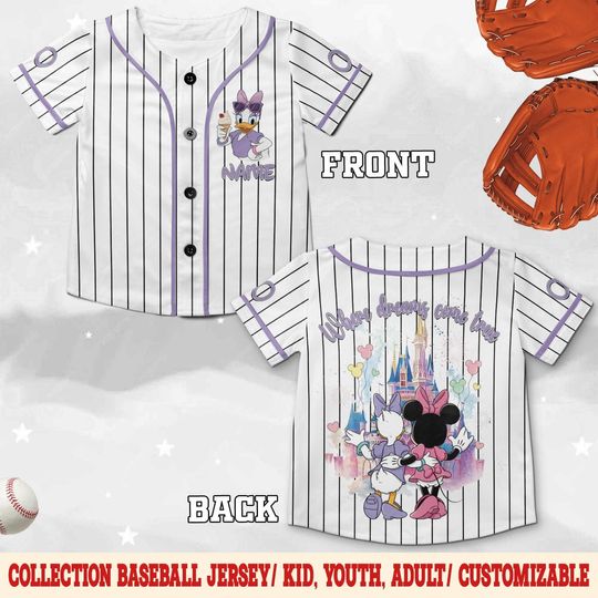 Minnie and Daisy Besties Jersey, Disneyland Best Friends Trip Matching Baseball Jersey, Girls Trip Disney Besties Jersey