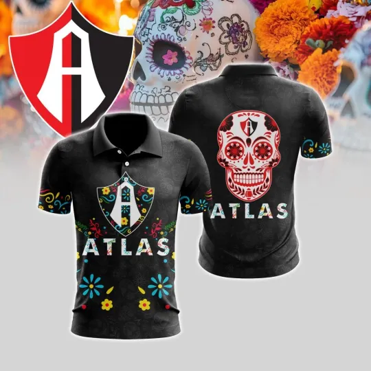 Discover LIGA MX Atlas F.C Polo Shirt Special Dia De Muertos