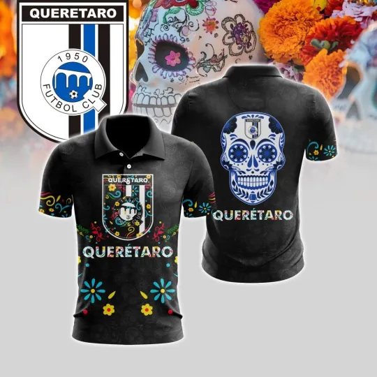 Discover LIGA MX Queretaro F.C Polo Shirt Special Dia De Muertos