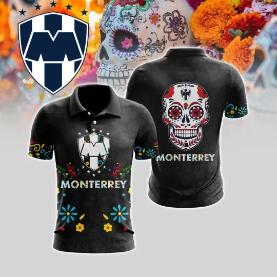 Discover LIGA MX C.F. Monterrey Polo Shirt Special Dia De Muertos